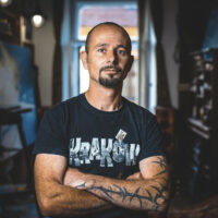 Portrét umelca, maliar Daniel Hlávka, Prešov 2018
